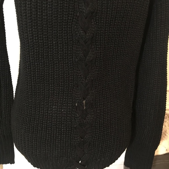 American rag NWT black lace up back sweater - Picture 3 of 8